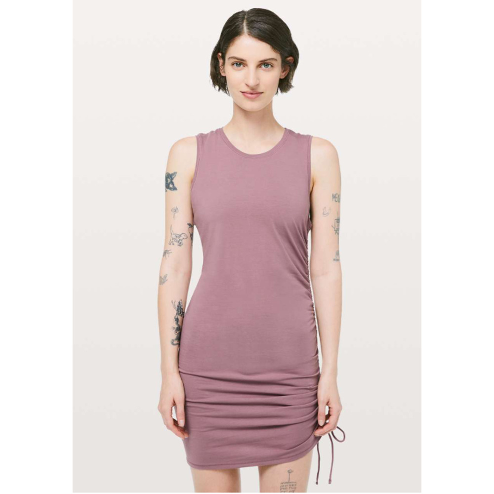 Lululemon Cinch it Dress Size 6 Sleeveless Tank Figue Adjustable Mini Athleisure